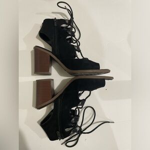 Circus lace up block heels